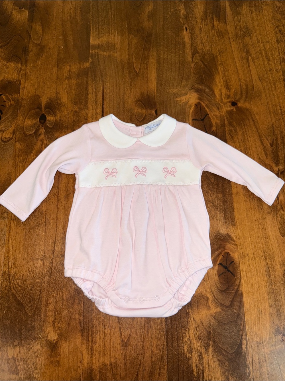 Classic Pink Peter Pan Collar Baby One-Piece Bodysuit - Unknown Brand